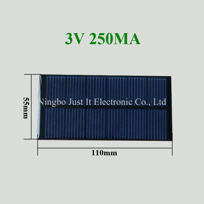 3V 500mA 1.5W 200x55mm Small PET Solar Panel