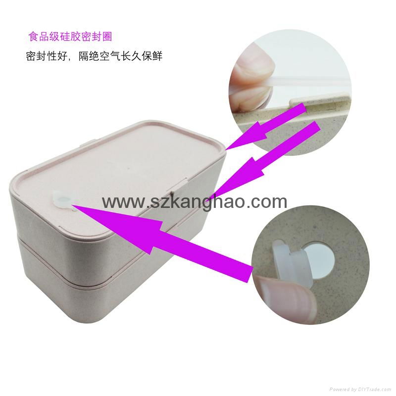 KHZ058 multi-layer biodegradable lunch box  food container  5