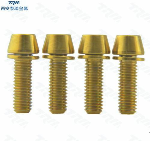 4 Pcs M5x16 Titanium Golden color Screw Allen Hex Tapered Socket Cap Head Ti Bol 2