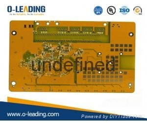 4L yellow soldermask PCB Assembly in China, 1.8mm finished board thickness,  2