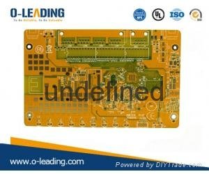4L yellow soldermask PCB Assembly in China, 1.8mm finished board thickness,  3