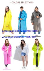 high quality factory price plastic long waterproof raincoat with hood