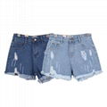 Factory OEM ladies denim jeans shorts 2