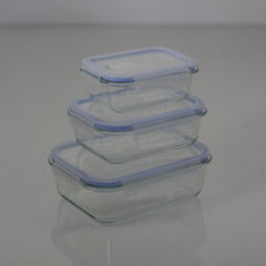 High frequency borosilicate glass 2 compartment food container