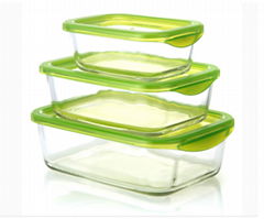 High Quality Borosilicate Glass Square Storage Food Container With PP Cover