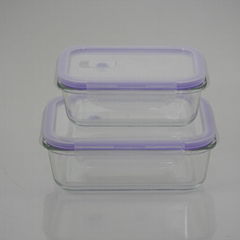 high borosilicate transparent glass food container with lids 