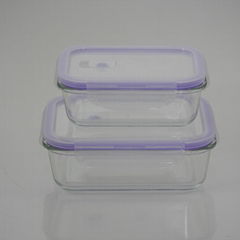 high borosilicate transparent glass food container with lids