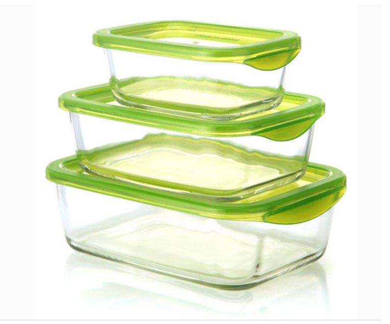 Lfgb stocked high borosilicate glass food container 