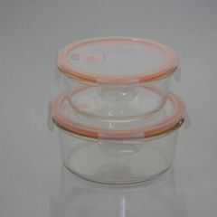 high borosilicate transparent glass food container with lids 