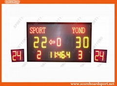 University Digital Electronic Basketball Scoreboard with LED Shot Cloks Display