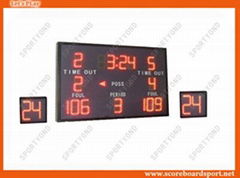 Electronic High School Basketball Scoreboard with Shot Clock Counter Timing Disp