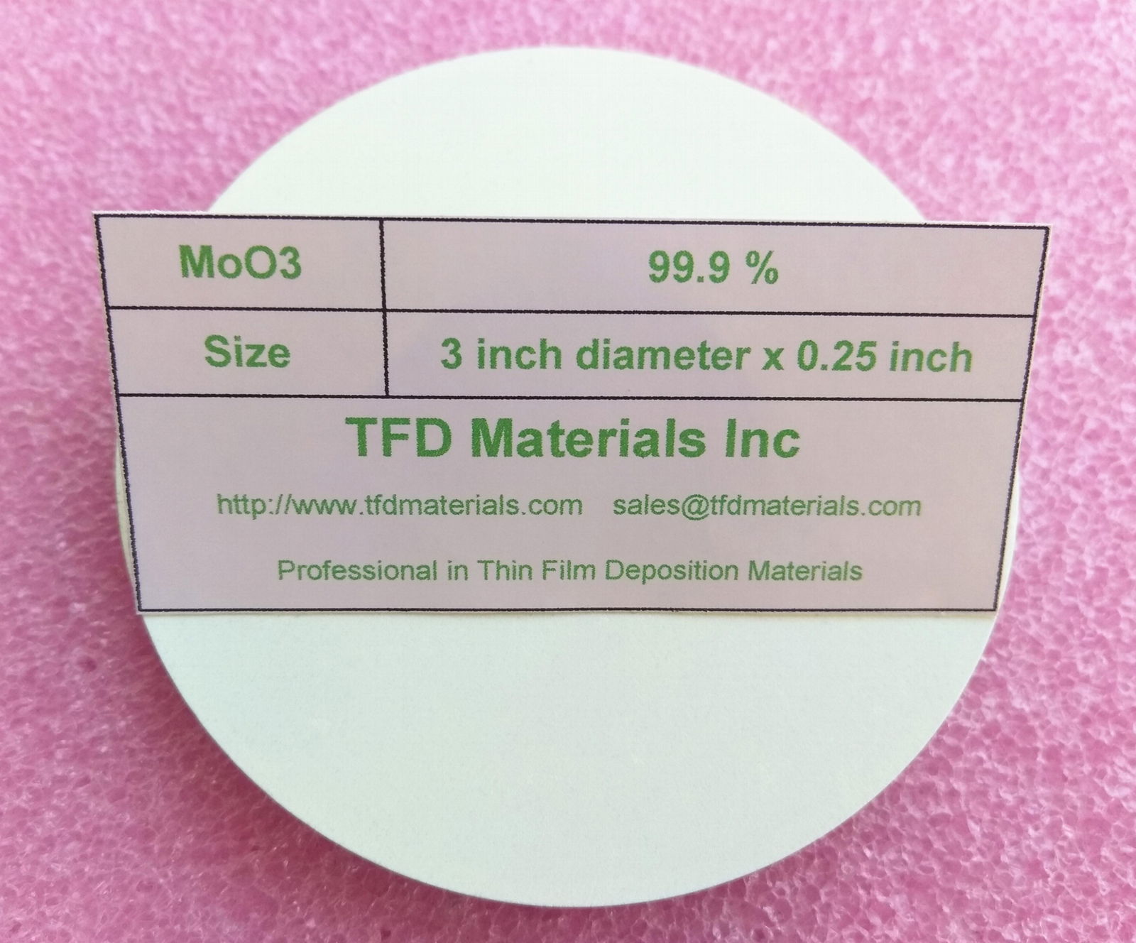 Molybdenum Trioxide MoO3 target