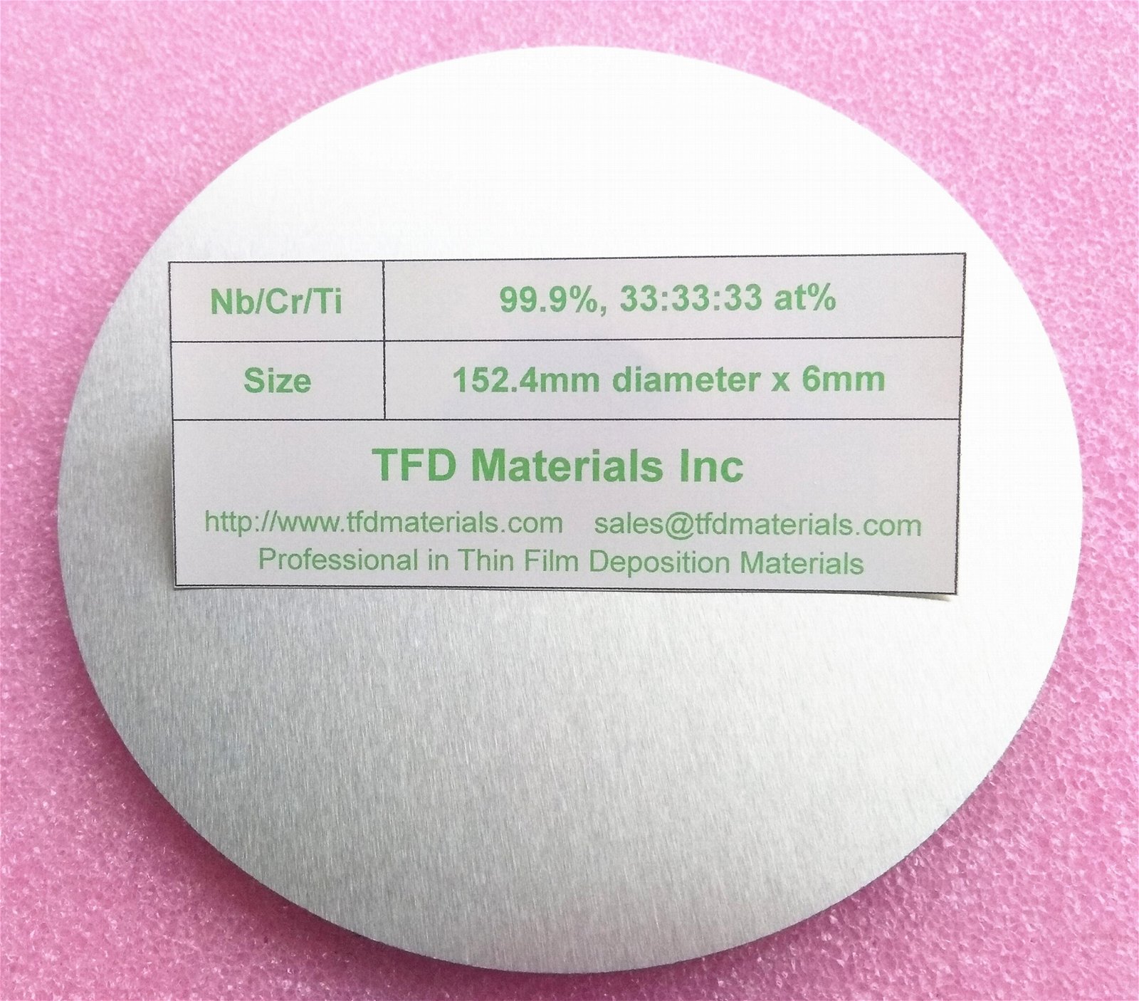 Niobium Chromium Titanium NbCrTi alloy target