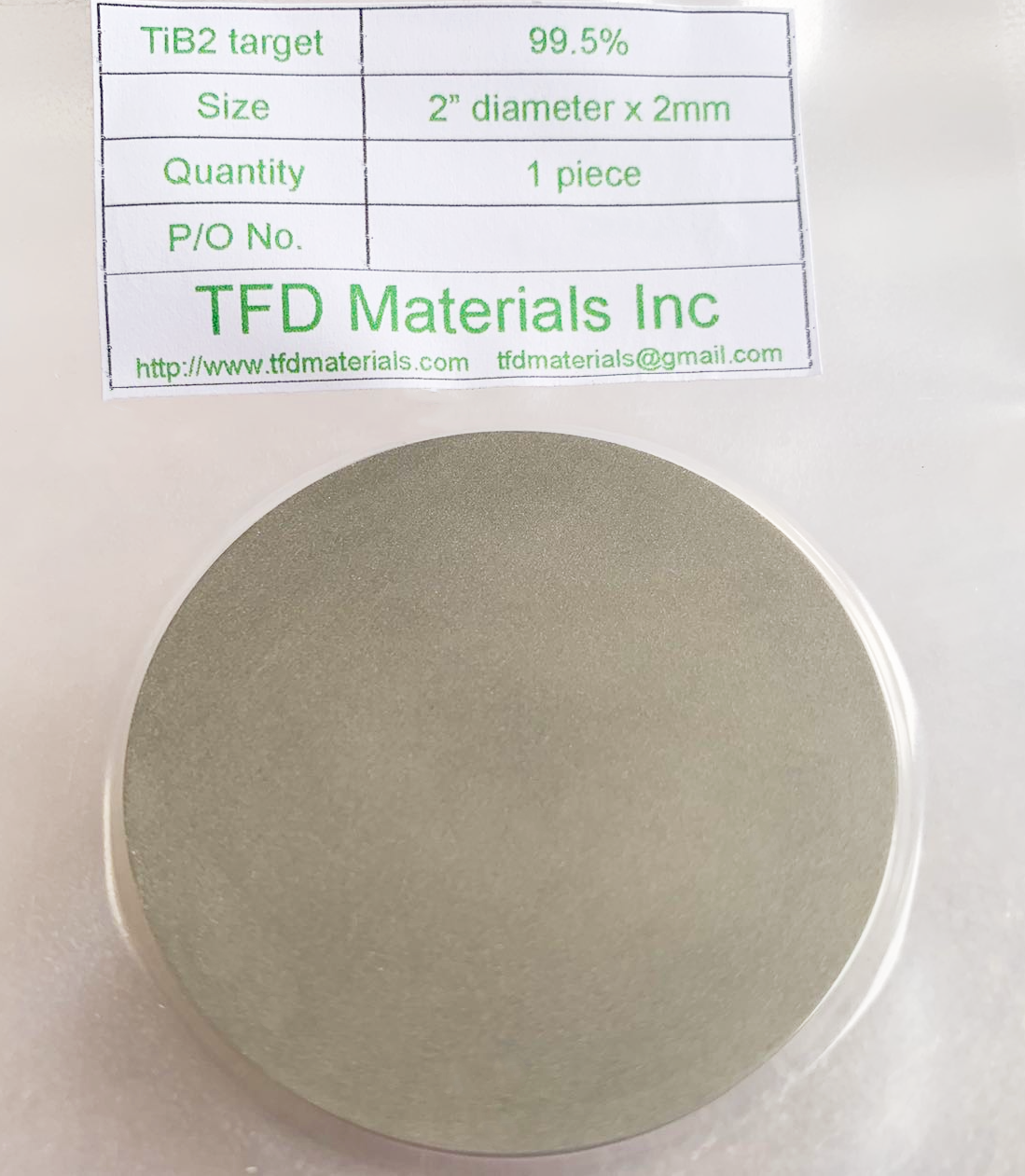 Titanium Diboride TiB2 target
