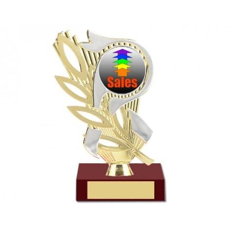 Sales Award Silver/Gold 2" Holder, Strawberry Base