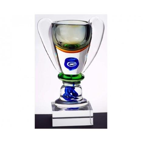 Coloured Glass Azzurra Trophy Cup