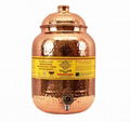 Copper Hammered Joint Free Water Pot 8.0 Ltr 3