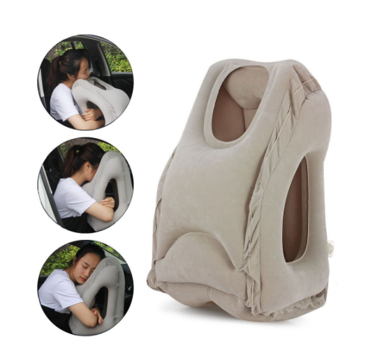 Inflatable Travel Pillow for Neck and Comfortable Sleep in Airplane Car Train 3