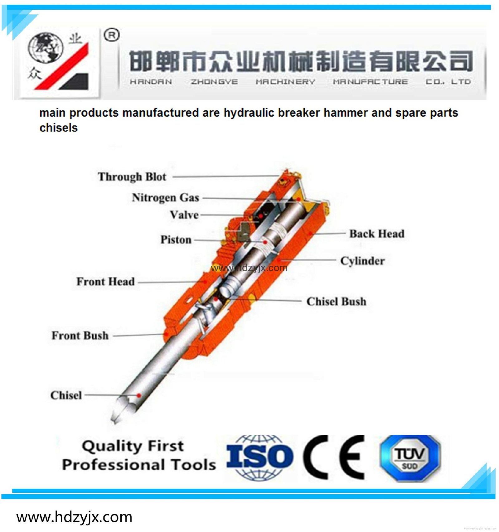 Hydraulic Breaker Chisel GB220e Diameter 135mm  4