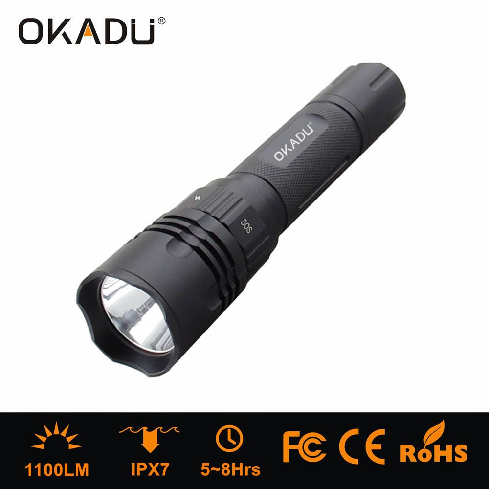 OKADU ZT06L 18650 LED Torch 1100Lumens Cree LED Tactical Flashlight