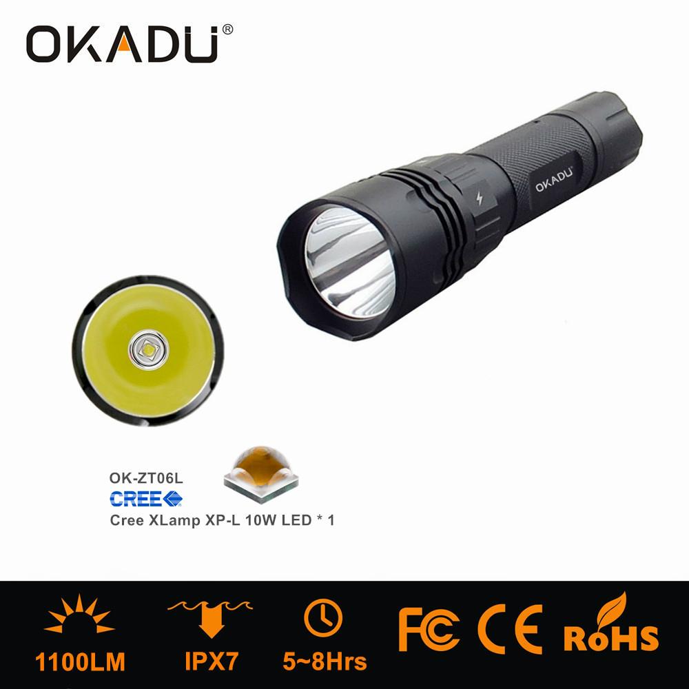 OKADU ZT06L 18650 LED Torch 1100Lumens Cree LED Tactical Flashlight  2