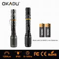 OKADU ZT02 18650 Battery Led Zoom Flashlight 1200Lumen Cree XM-L T6 LED Torch 2