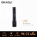 OKADU ZQ03F 18650 Led Flashlight 360 degree Rotating Focus Led Flashlight 3