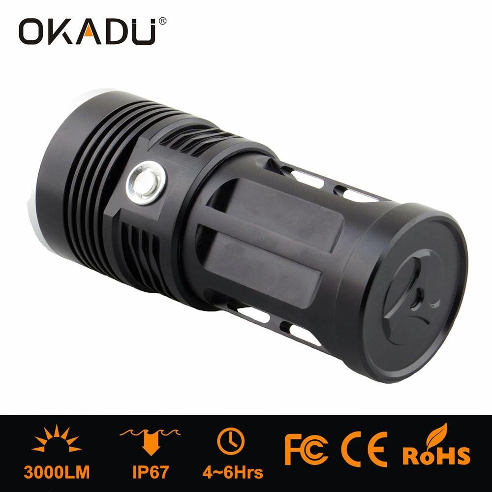 OKADU ST03K Powerful 20w Led Flashlight 3000Lumens 3 Cree XM-L T6 Led Torches 3