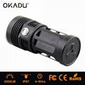 OKADU ST03K Powerful 20w Led Flashlight 3000Lumens 3 Cree XM-L T6 Led Torches 3