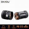 OKADU ST03K Powerful 20w Led Flashlight 3000Lumens 3 Cree XM-L T6 Led Torches 5