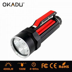 OKADU DT02 Magnet Switch Handheld Diving Torch 4000Lumen Led Diving Flashlight