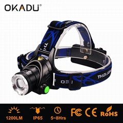 OKADU HT02 1200Lm Focus LED Head Light 1 Cree XM-L2 T6 LED Headlamp