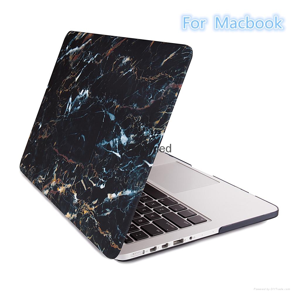 Full Body Protection White Marble Printing Hard Laptop Sleeve Case Cover for App 4