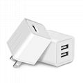 5V 2.1A Dual USB Mobile Phone Wall Charger US Plug Home Charger CE&FCC&ROHS