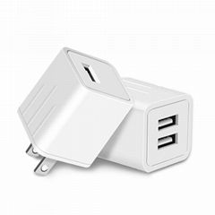 5V 2.1A Dual USB Mobile Phone Wall Charger US Plug Home Charger CE&FCC&ROHS