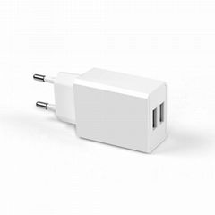 EU Plug Dual USB 5V 2A Output 110-240V USB Charger Adapter for smartphones