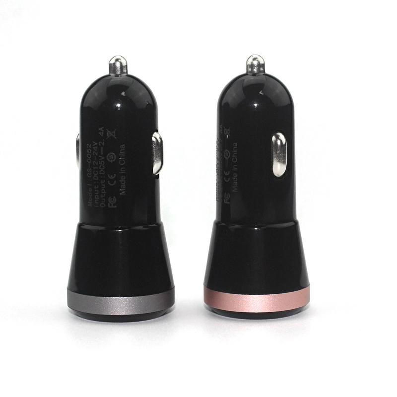CE FCC ROHS Quality Mini USB Car Charger Portable Dual USB Mobile Phone Charger 2