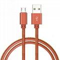 Newest PU micro usb  charger cable