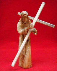olive wood Jesus carving statue