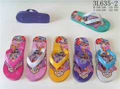 Summer cartoon princess printed multicolors eva flip flops slippers for kids gir