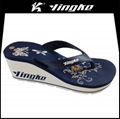 Customized pictures summer outdoor women eva wedge flip flops beach 1