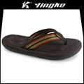 Promotion high quality black color custom printed eva slipper men flip flops bea 1