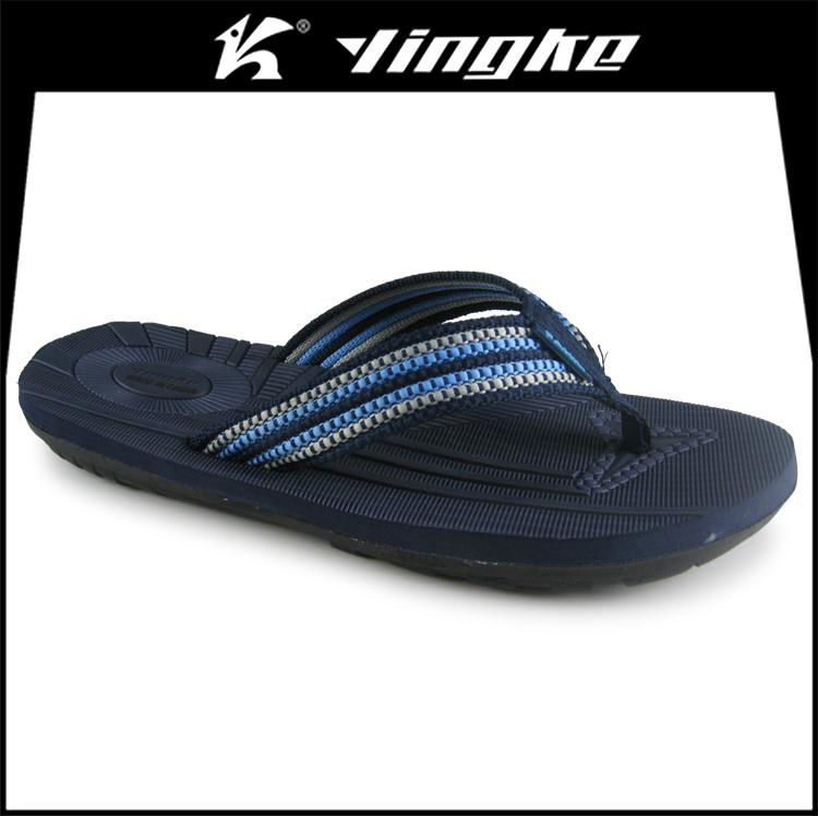 Promotion high quality black color custom printed eva slipper men flip flops bea 2