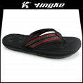 Promotion high quality black color custom printed eva slipper men flip flops bea 3