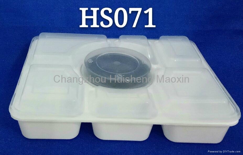 Rectangle 7+1 Seven Compartments Disposable PP Microwaveable Food Container