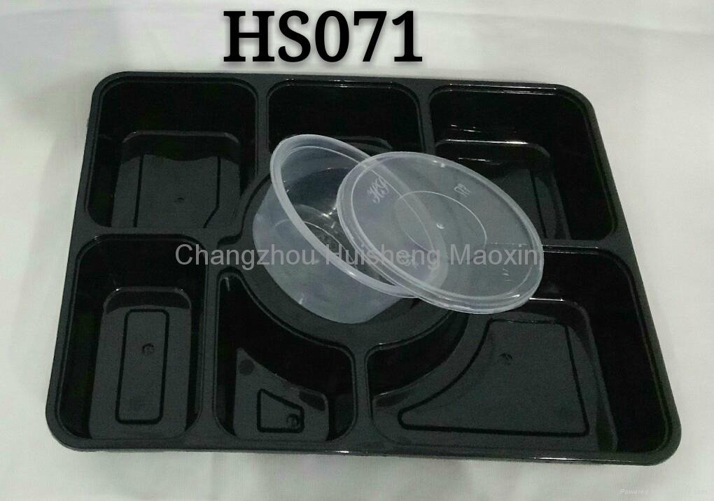 Rectangle 7+1 Seven Compartments Disposable PP Microwaveable Food Container 2