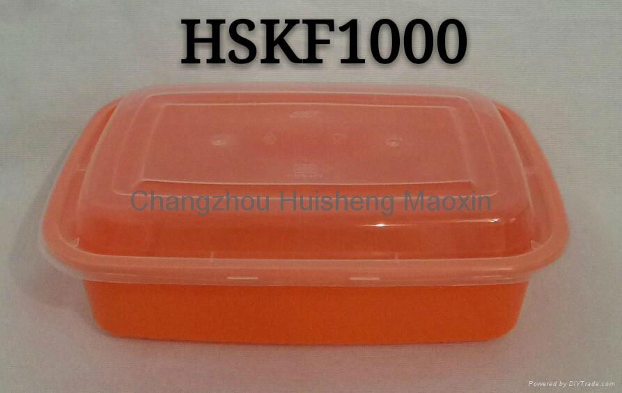 Rectangle KF1000ml Disposable PP Plastic Microwave Safe Dinnerware with Inner Tr