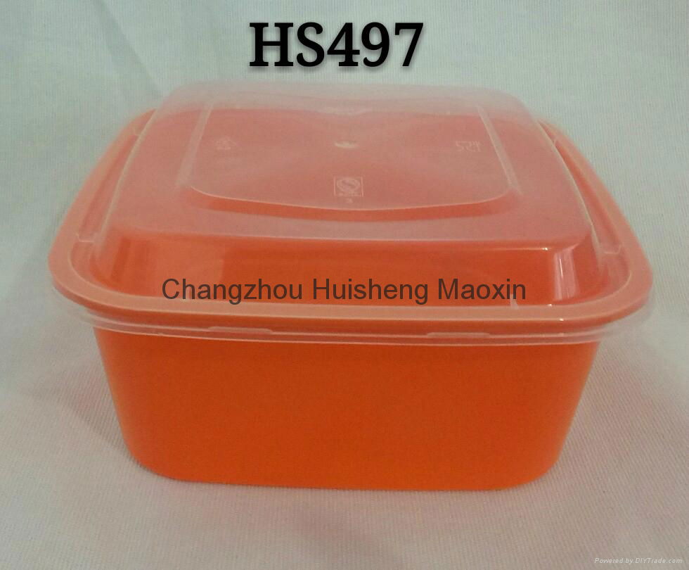 Square 1000ml Thicken Disposable PP Plastic Microwaveable Food Packing Box 