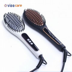 Hair straightener brush