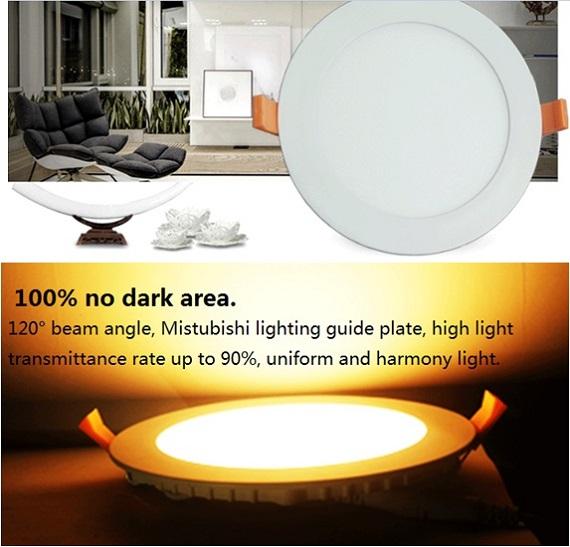 Elegant Design Super Slim Round LED panel light 3W 6W 9W 12W/ 15W 18W 24W 48W 4